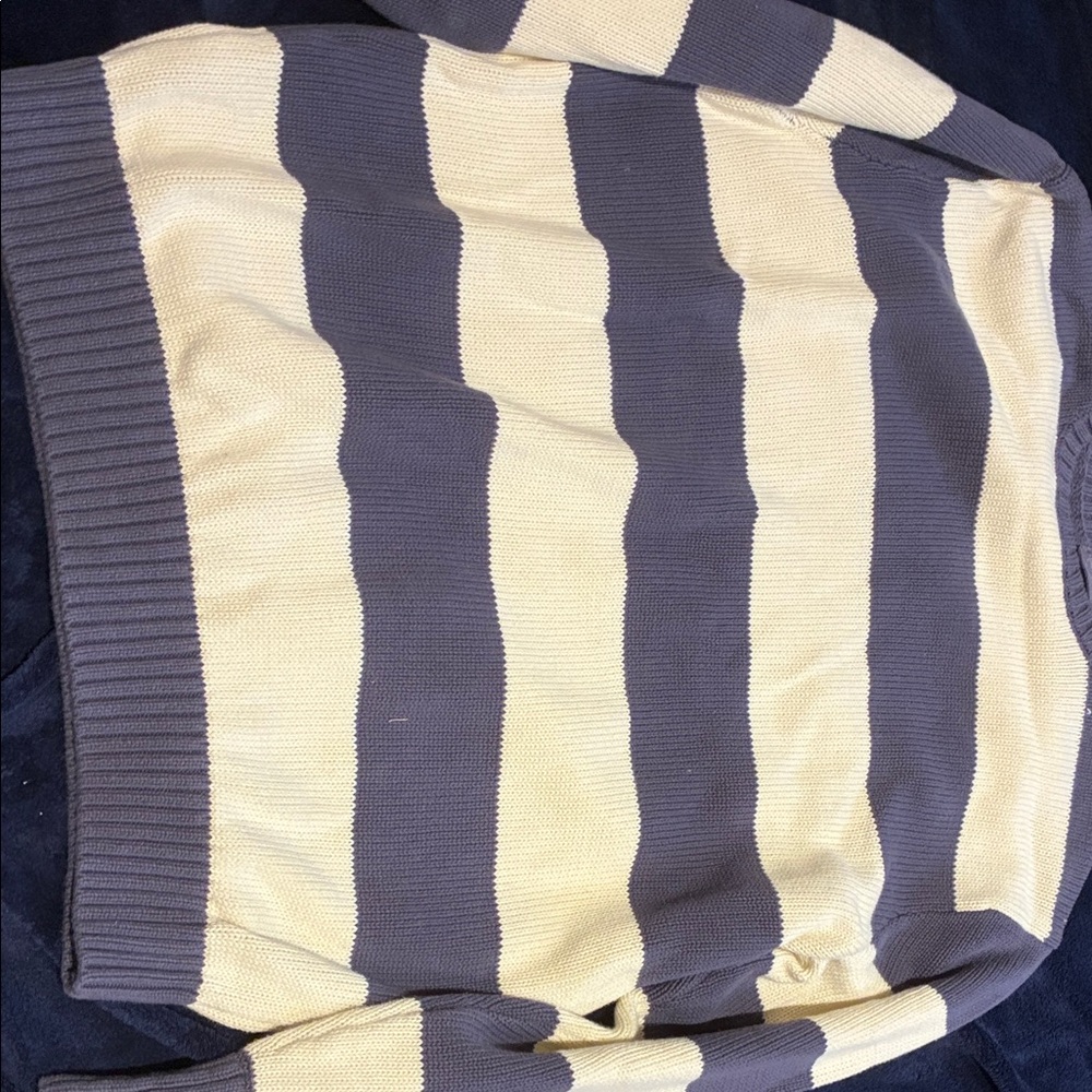Striped navy blue and Cream Brandy Melville Sweater